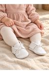Baby Tuğra el yapımı Bağcıklı Makosen Patik Bebek Ayakkabı - Beyaz